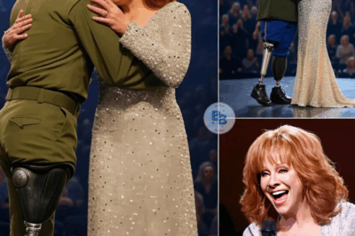 🙏💔 One of the most emotional moments in Reba McEntire’s career unfolded during a special performance dedicated to U.S. military veterans. While singing her heartfelt patriotic anthem, “For My Country,” Reba paused the show and invited a young wounded soldier onto the stage — a veteran who had lost both legs in combat while serving overseas. As the soldier stepped forward with the aid of prosthetics, the entire audience rose in a thunderous standing ovation. The applause echoed through the venue like a wave of love and gratitude. Reba, known for her warmth and authenticity, reached out and embraced the young man with all the tenderness of a mother’s hug. Her eyes shimmered with tears as she held him close. With her arm gently wrapped around the soldier, Reba stepped up to the microphone and said in a voice thick with emotion: “Ladies and gentlemen, this is what a real American hero looks like. We owe him everything.” Details in comments 👇👇👇