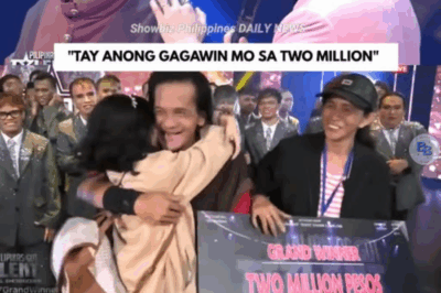 ‘GAGAMITIN KO ANG 2 MILLION PESOS SA MAGANDANG PARAAN’ ❤️🙏 – Cardong Tumpo PGT7 Grand Winner “Tay, anong gagawin mo sa 2 Million pesos?” TATAY CARDO: “May isa akong anak sir na hindi ko naihabol sa pag enroll. Ang problema kasi wala talagang ganun (pera) eh. Wala talaga. Tulad ng sabi ko iingatan ko to (2 million pesos). Gagamitin ko sa isang magandang paraan.
