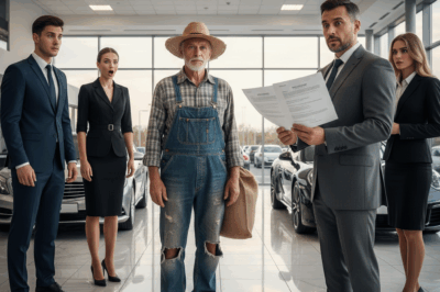 Hindi ninyo aakalaing ang TATAWANAN at HINDI PINANSIN ninyong matandang magsasaka, na may suot na punit-punit na damit at basahan, ang siyang magpapatahimik sa inyo! Sa loob ng isang mamahaling car dealership, ginawang katawa-tawa si Ezekiel Turner dahil sa kanyang panlabas na anyo. Pero ang hindi alam ng mga nagmamataas na sales staff: Ang bawat butas sa damit niya ay katumbas ng milyong-milyong ipon at matagumpay na pamumuhunan. Ang sandaling iyon ay nagbigay ng aral na hinding-hindi nila malilimutan. Tuklasin ang kumpletong detalye ng nakakagulat na paghihiganti ni Ezekiel at kung paano niya BUMILI ang buong negosyo sa harap mismo ng mga nangaapi! Basahin ang full story at ang aral ng buhay, nasa comments section!