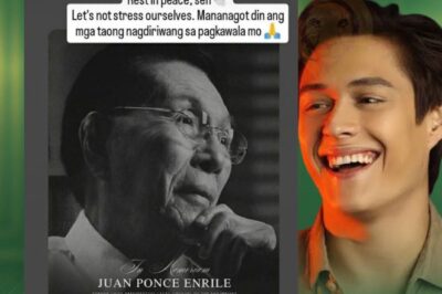 Actor Enrique Gil briefly shared an Instagram Story expressing condolences for the passing of former Chief Presidential Legal Counsel Juan Ponce Enrile.