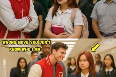 Akala ng bully na ito ay ordinaryong estudyante lang ang kanyang pinagtitripan sa hallway. Paulit-ulit niyang hinamak, tinulak, at pinahiya ang isang tahimik na babae sa harap ng maraming tao. Pero laking gulat ng lahat nang lumabas ang katotohanan—ang babaeng inaapi niya ay walang iba kundi si Princess Pacquiao, ang anak ng Pambansang Kamao na si Manny Pacquiao! Ang kanyang dating mayabang na ngiti ay biglang naglaho at napalitan ng matinding takot at kahihiyan.