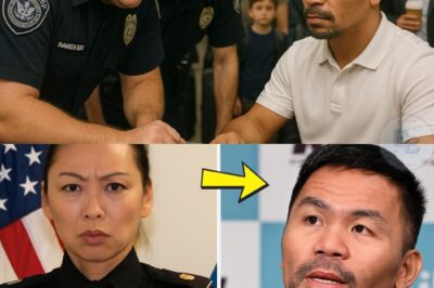 Isang nakakaantig na eksena ang naganap sa Manila airport nang ang pambansang kamao na si Manny Pacquiao ay paghintayin at hiyain ng mga immigration officers sa loob ng tatlumpung minuto.